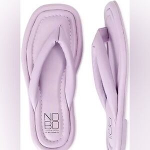 No Boundaries Lilac Padded Toe-Post Flip Flop Sandals, Size 9
